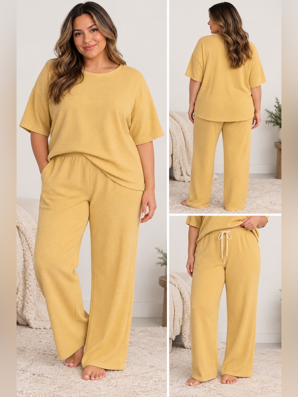 Peace Love World mustard thermal lounge set